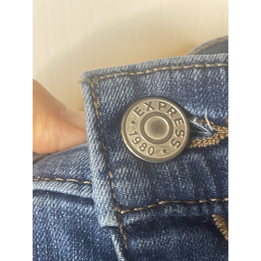 Express Boot high Rise Front Seam Ankle Split Denim 2S/2C - Picture 4 of 10